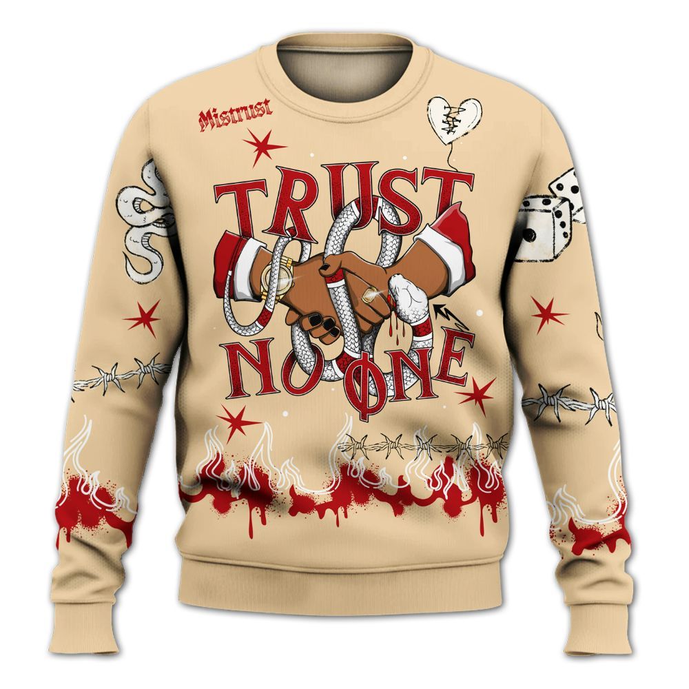 Sweatshirt To Match Dunk Low Strawberry Waffle - Trust No One Snake-Bite Doodle Crayon All Over Print