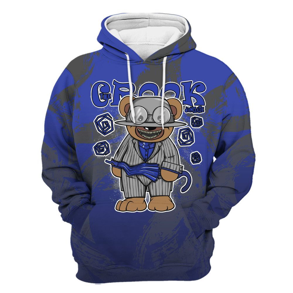 Hoodie To Match Air Max Plus Black Racer Blue - Swindler Bear Circle Slpash All Over Print
