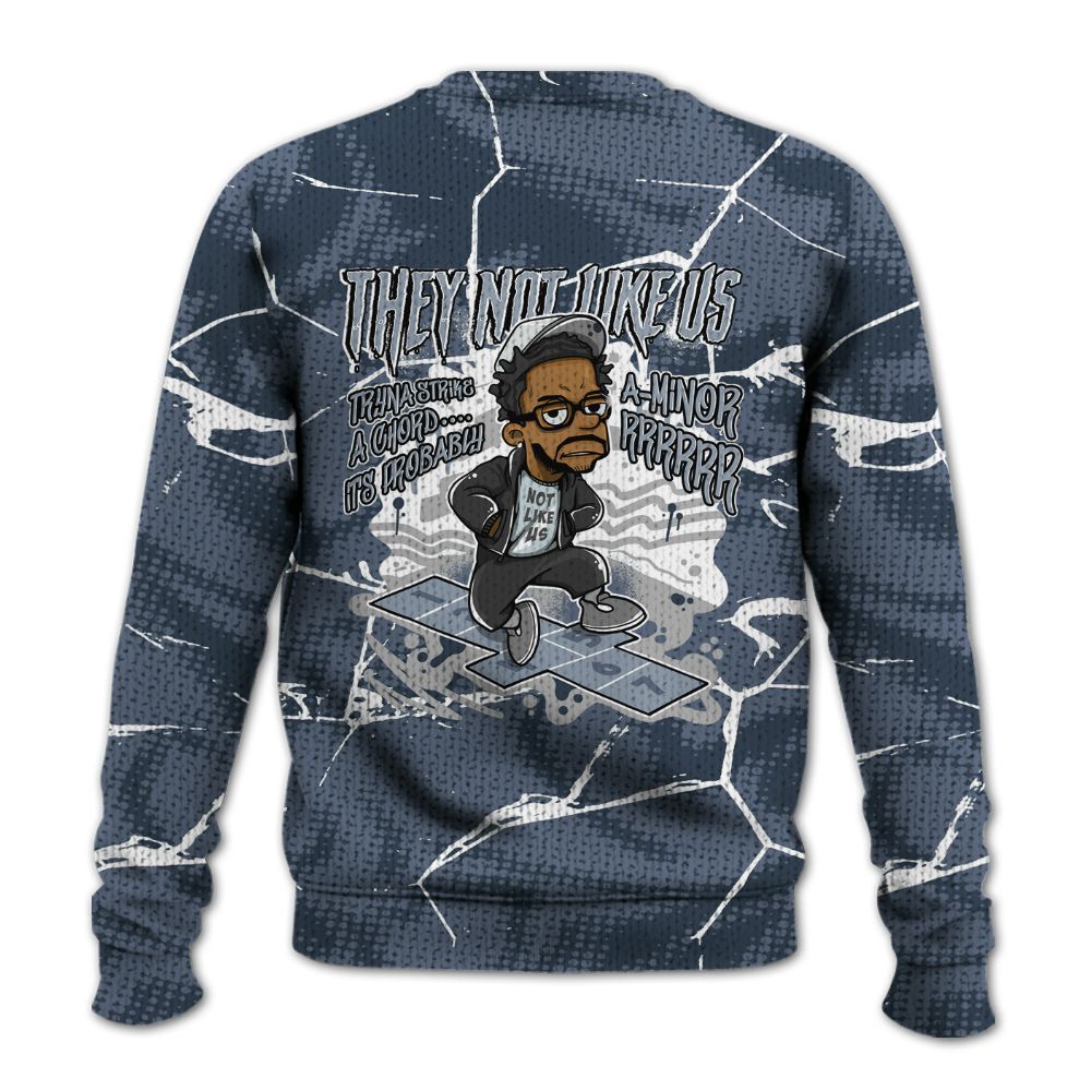 Knitted Sweater To Match Low Diffused Blue 11s - Hopscotch Dislike Us Graphic Crack