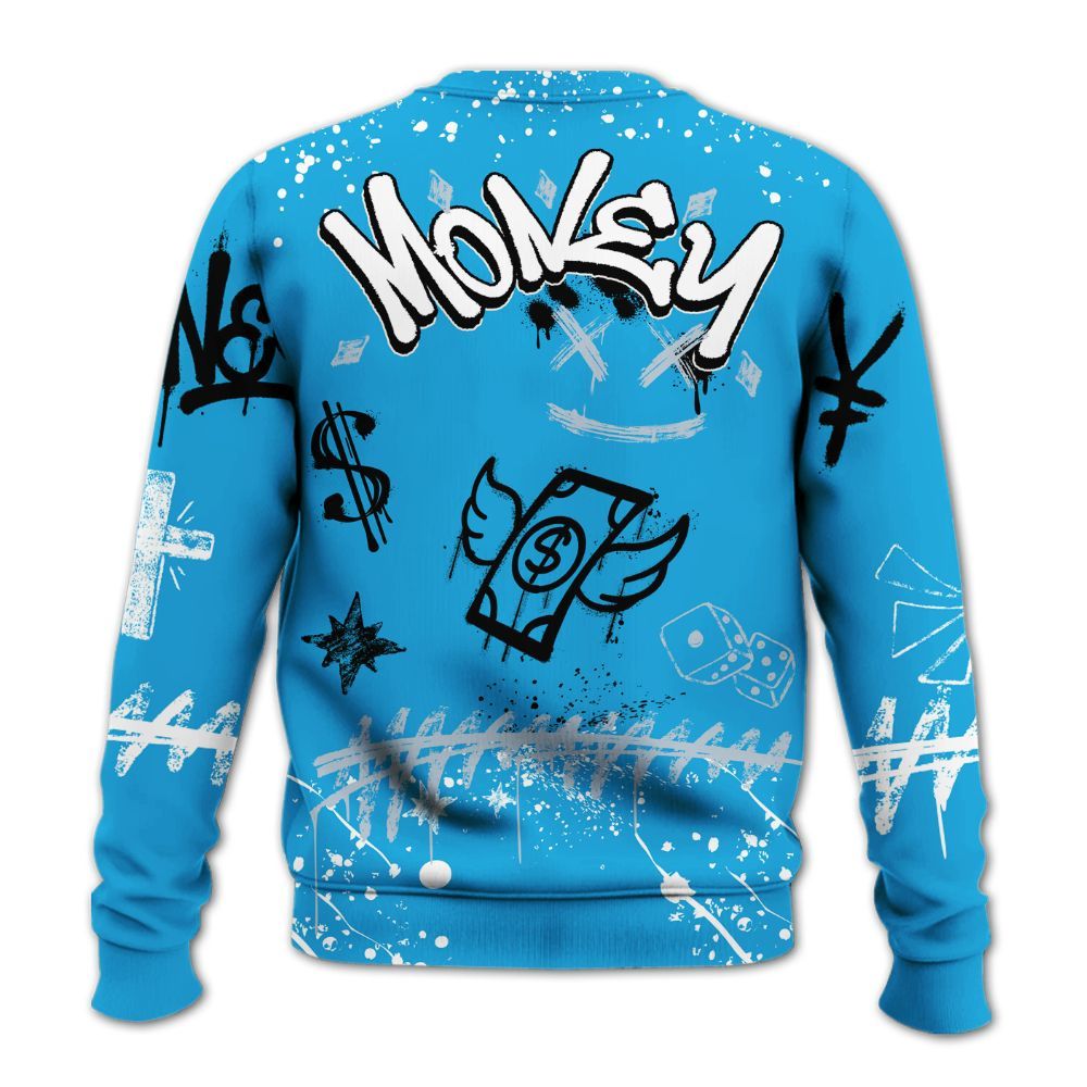Sweatshirt To Match University Blue Low 2026 11s - Everybody Paid In Full Crayon All Over Print
