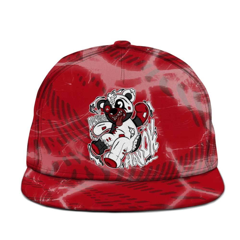 Snapback To Match Bred Velvet 11s - Havok Bear Graphic