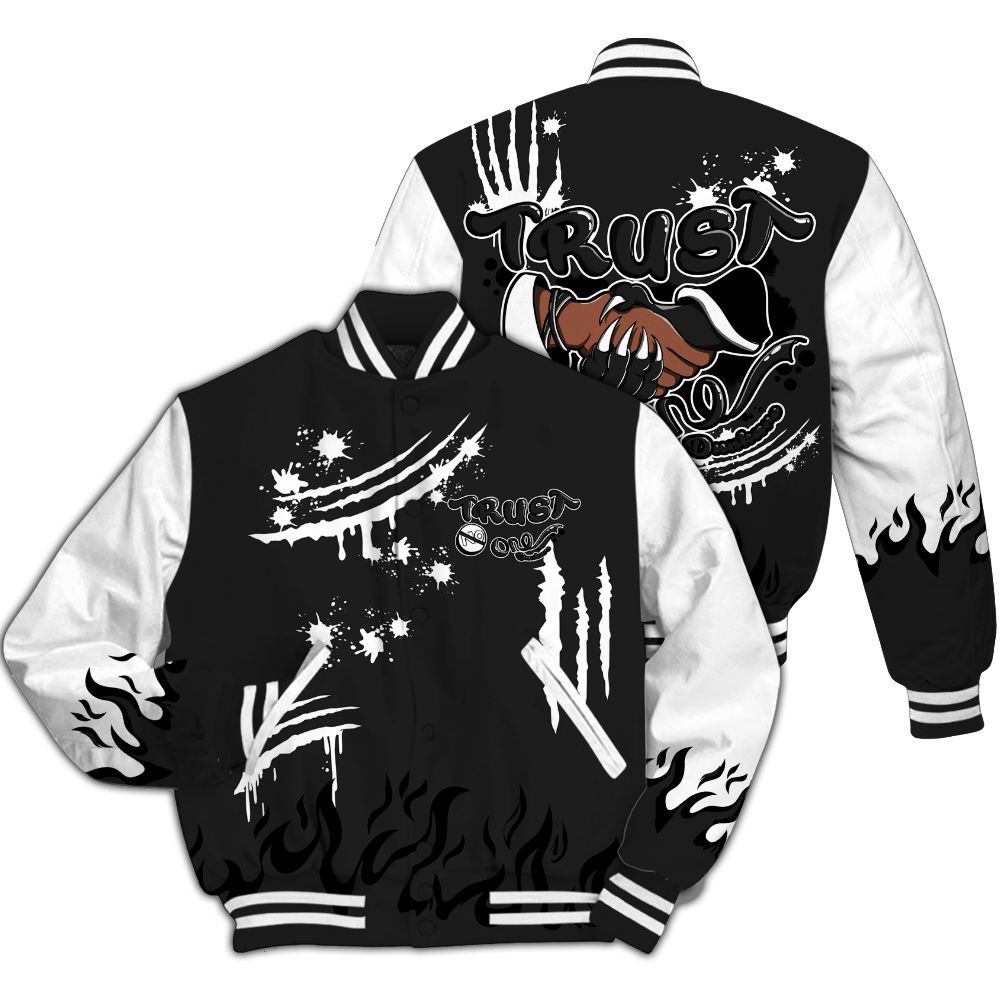 Varsity Jacket To Match Black Cat NET 4s - Graphic Trust No One All Over Print