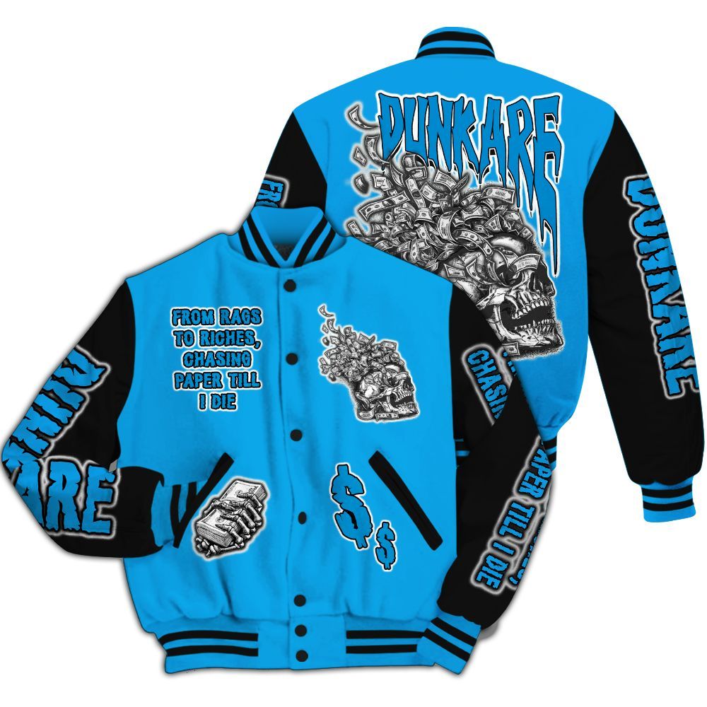 Varsity Jacket To Match Black University Blue 2022 13s - From Rags To Riches All Over Print