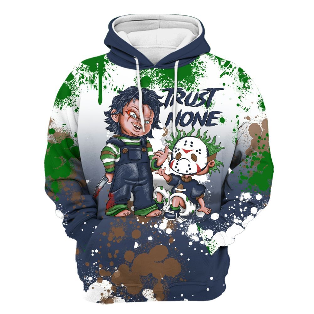 Hoodie To Match Midnight Navy 13s - Trust No One Scary All Over Print