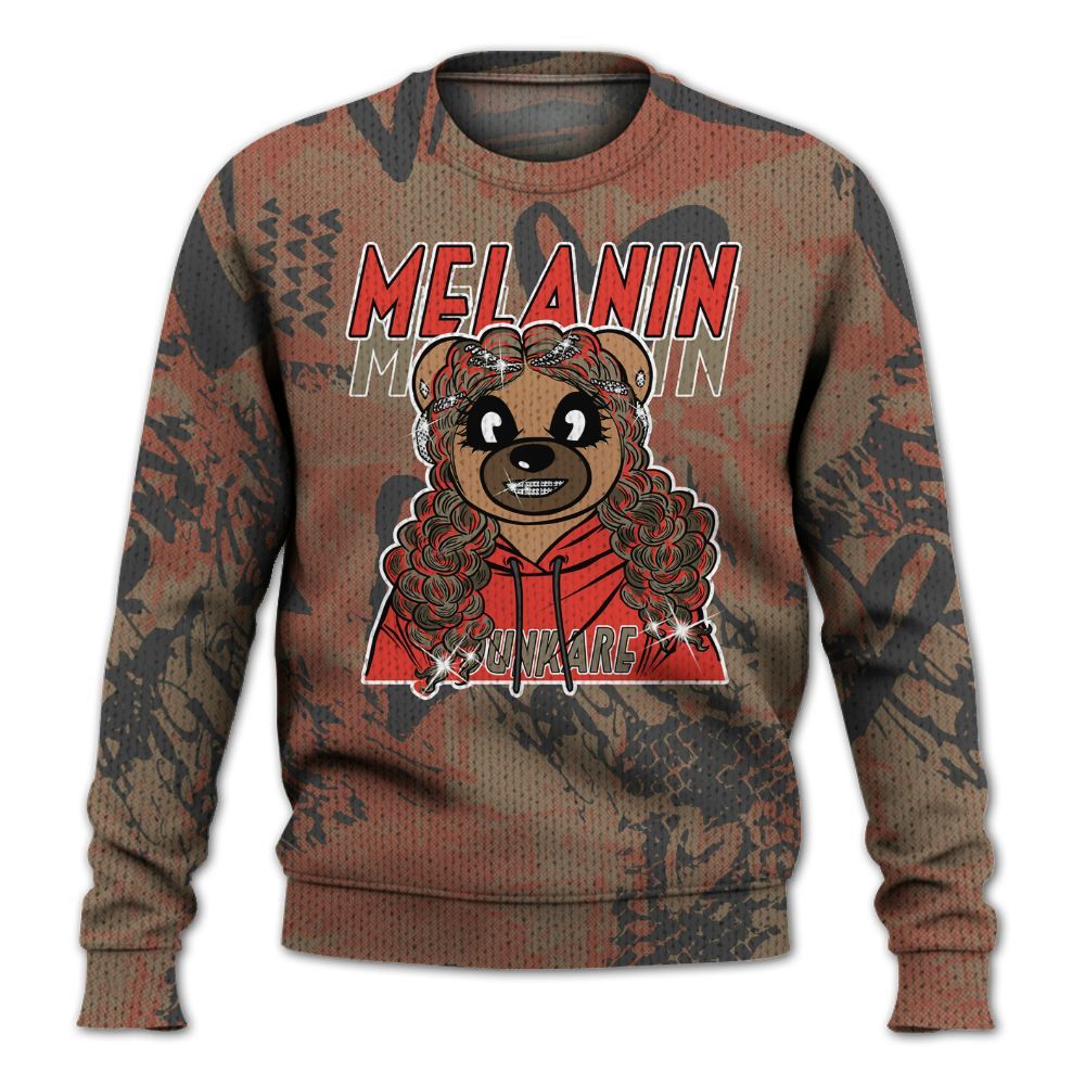 Knitted Sweater To Match Olive 9s - Pigments Bear Heart Grunge