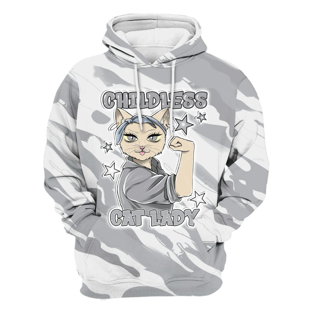 Hoodie To Match Low OG Wolf Grey 1s - Childless Kat Lady All Over Print
