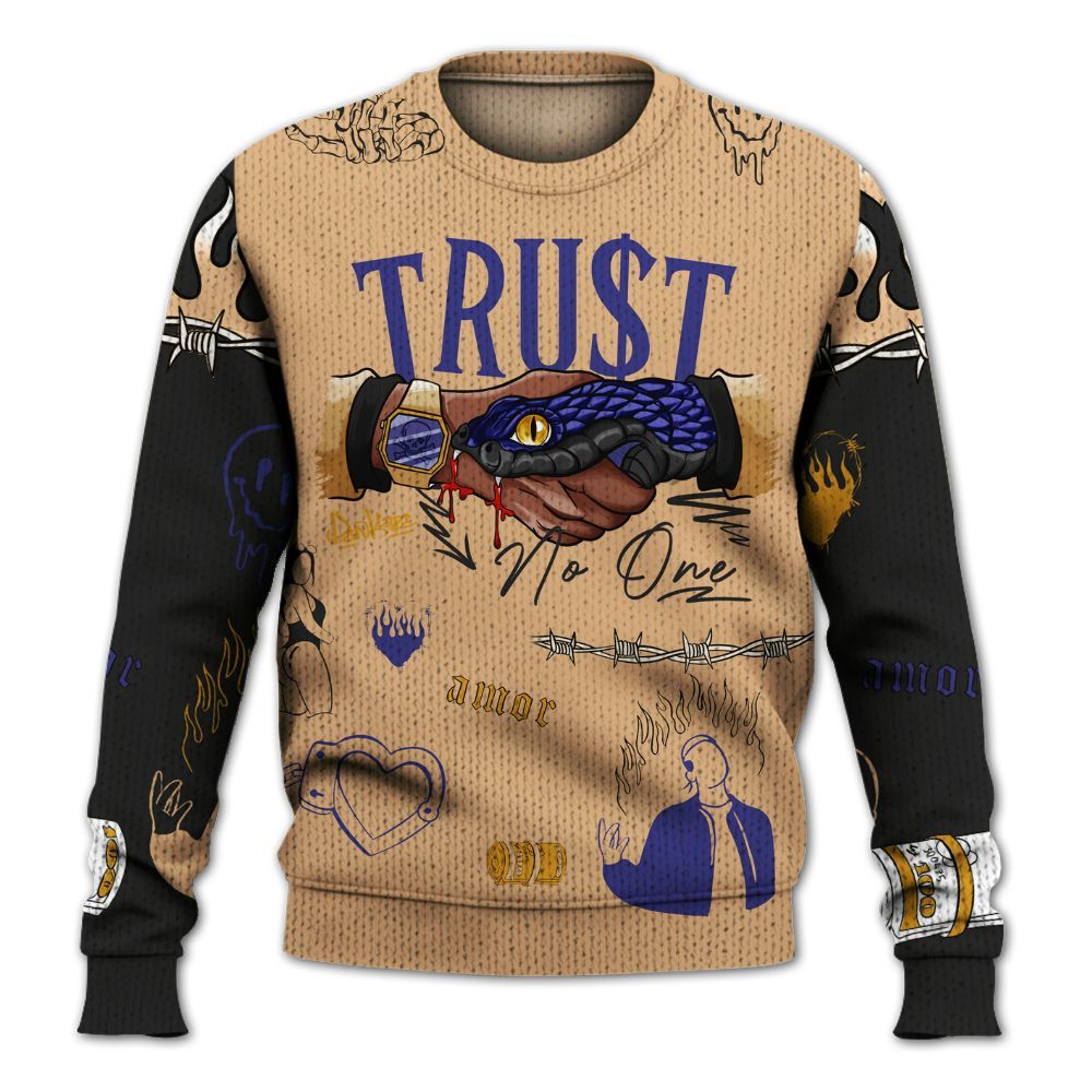 Knitted Sweater To Match SE Afrobeats 7s - Snake Trust No One