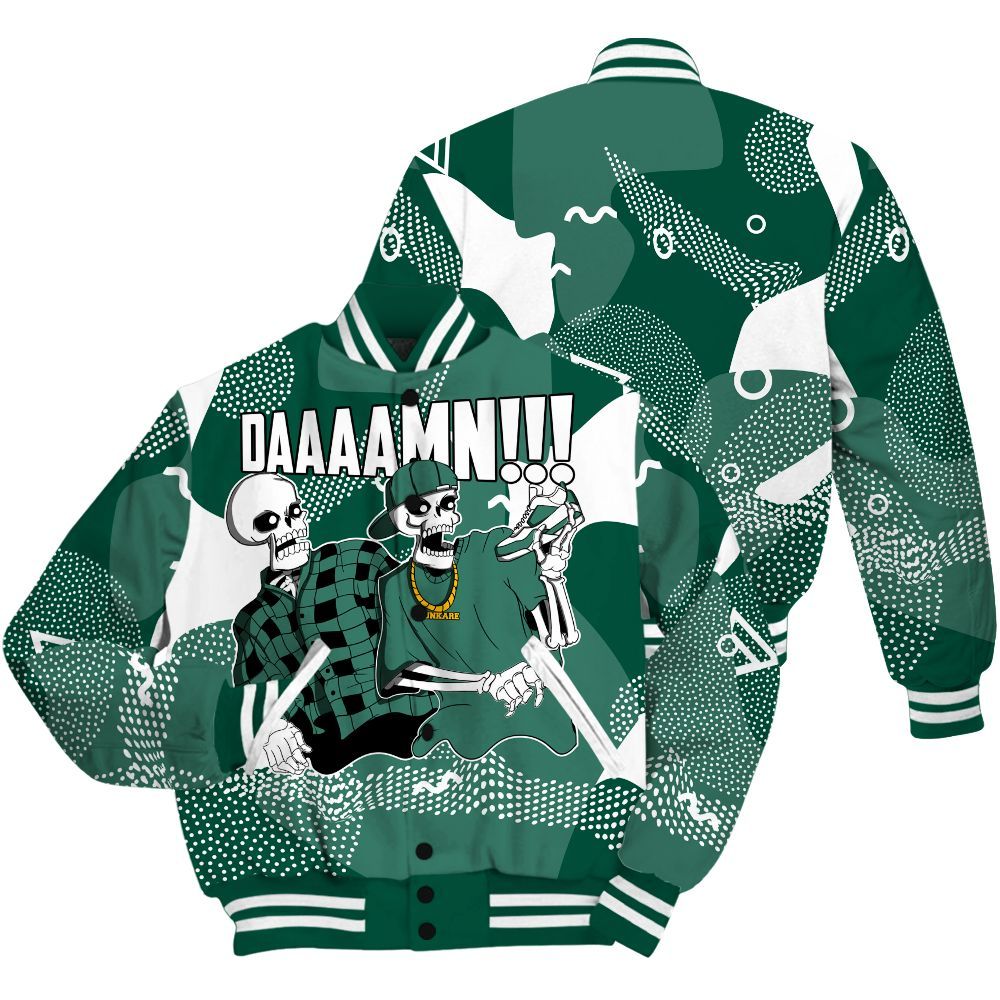 Varsity Jacket To Match Oxidized Green 4s - Graphic Meme Damnn All Over Print