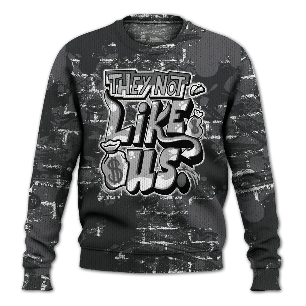 Knitted Sweater To Match White Thunder 4s - Dislike Us Graphic Street Art