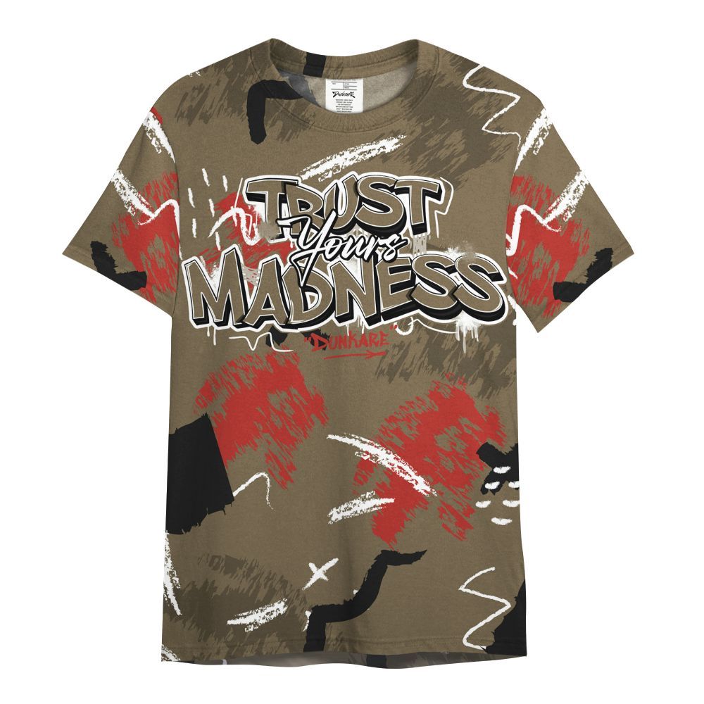 Shirt To Match Olive 9s - Trust Your Madness Retro All Over Print