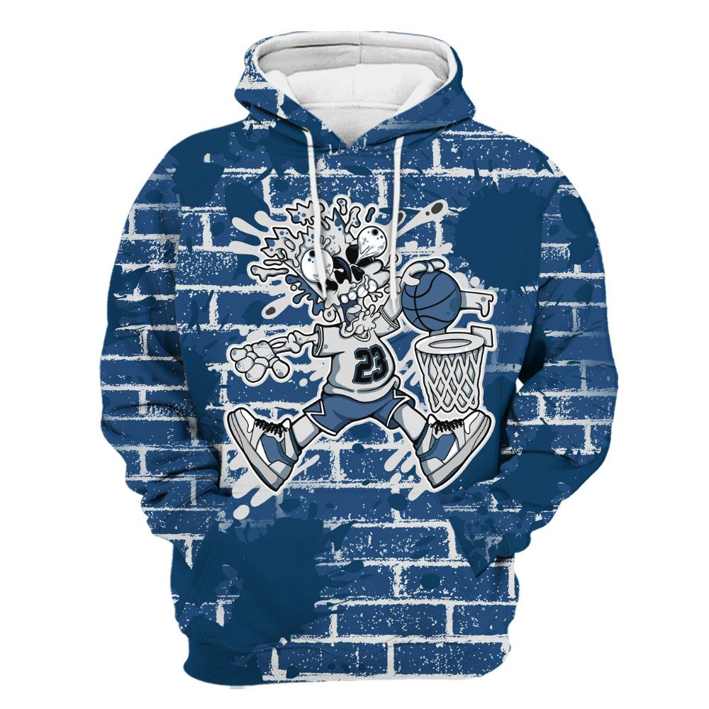 Hoodie To Match High OG Midnight Navy 1s - 85's Dunks Graphic Halloween All Over Print