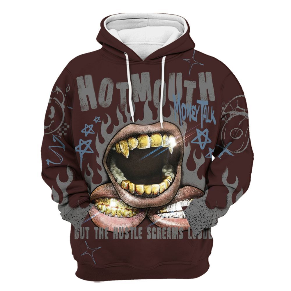 Hoodie To Match Burgundy 5s - Mouth Burning Street Style All Over Print