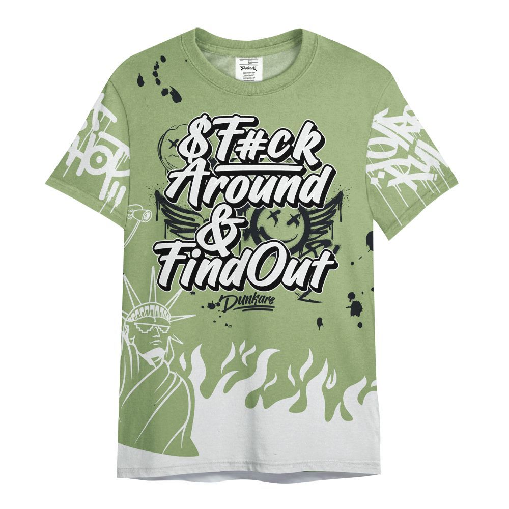 Shirt To Match Oil Green 4s - Graphic Fck Around Find Out All Over Print
