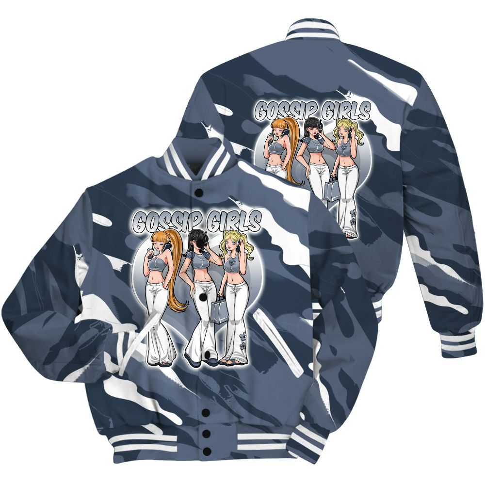 Varsity Jacket To Match Low Diffused Blue 11s Shirt - Gossip'Girls All Over Print