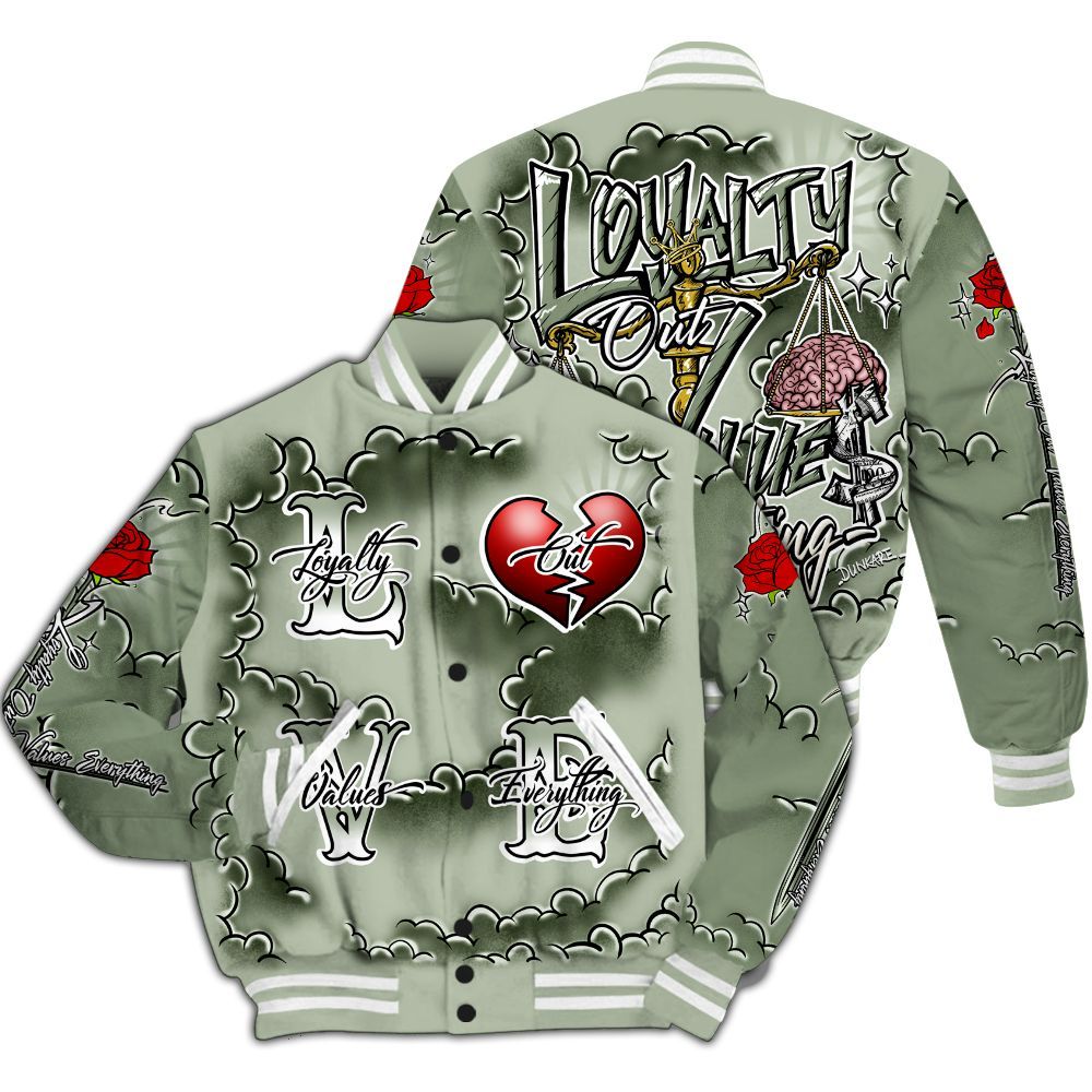 Varsity Jacket To Match Seafoam Sail 4s - Loyalty Wins Everything All Over Print
