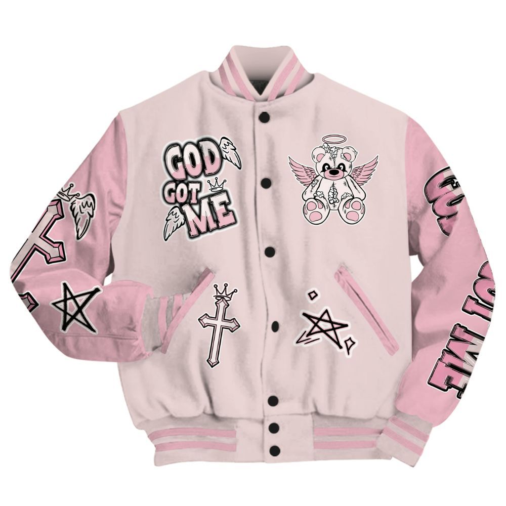Varsity Jacket To Match Dunk Low KD 17 Aunt Pearl - Gods Guides Me Bear All Over Print