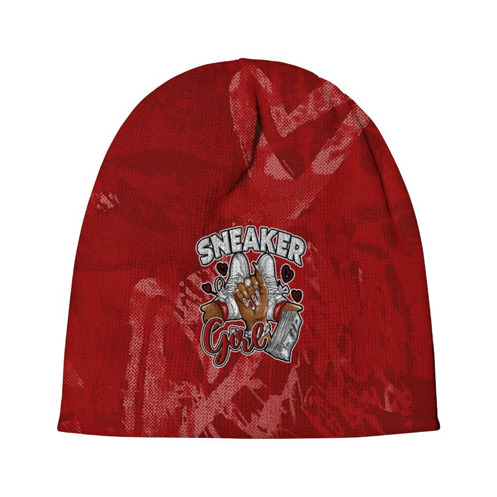 Beanie Hat To Match Red Taxi 12s - Sneakerz Girlz Heart Grunge Graphic
