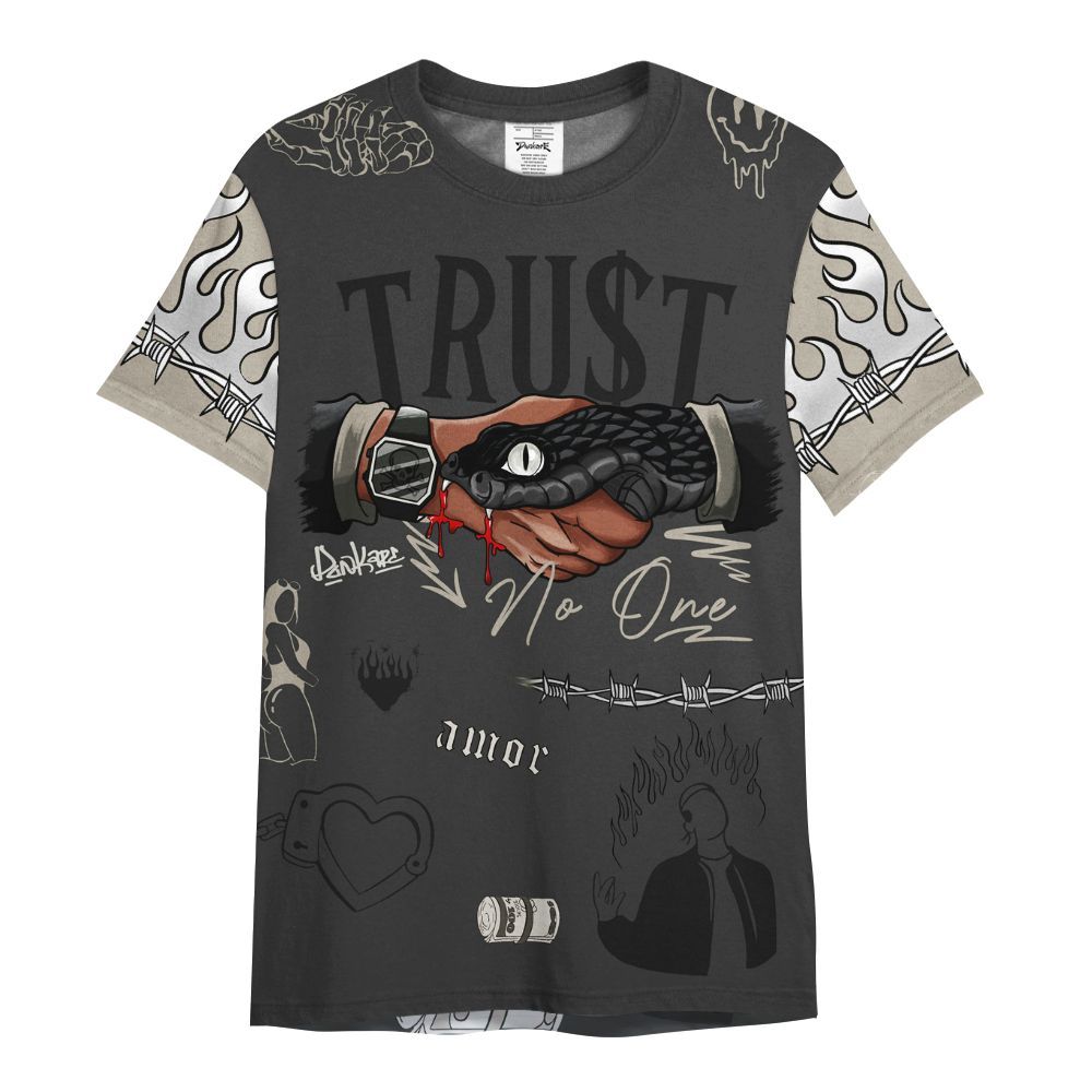 Shirt To Match RM Light Bone 4s - Snake Trust No One All Over Print