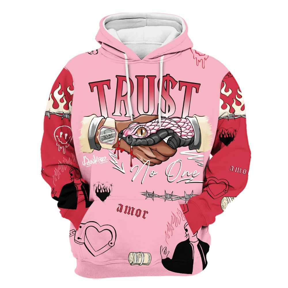 Hoodie To Match Low OG Tropical Pink 1s - Snake Trust No One All Over Print