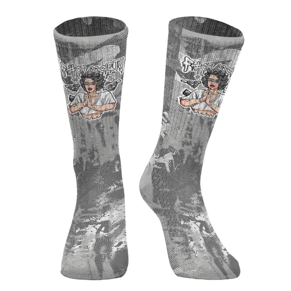 Sock To Match Retro Wet Cement 4s - F#ck Xociety