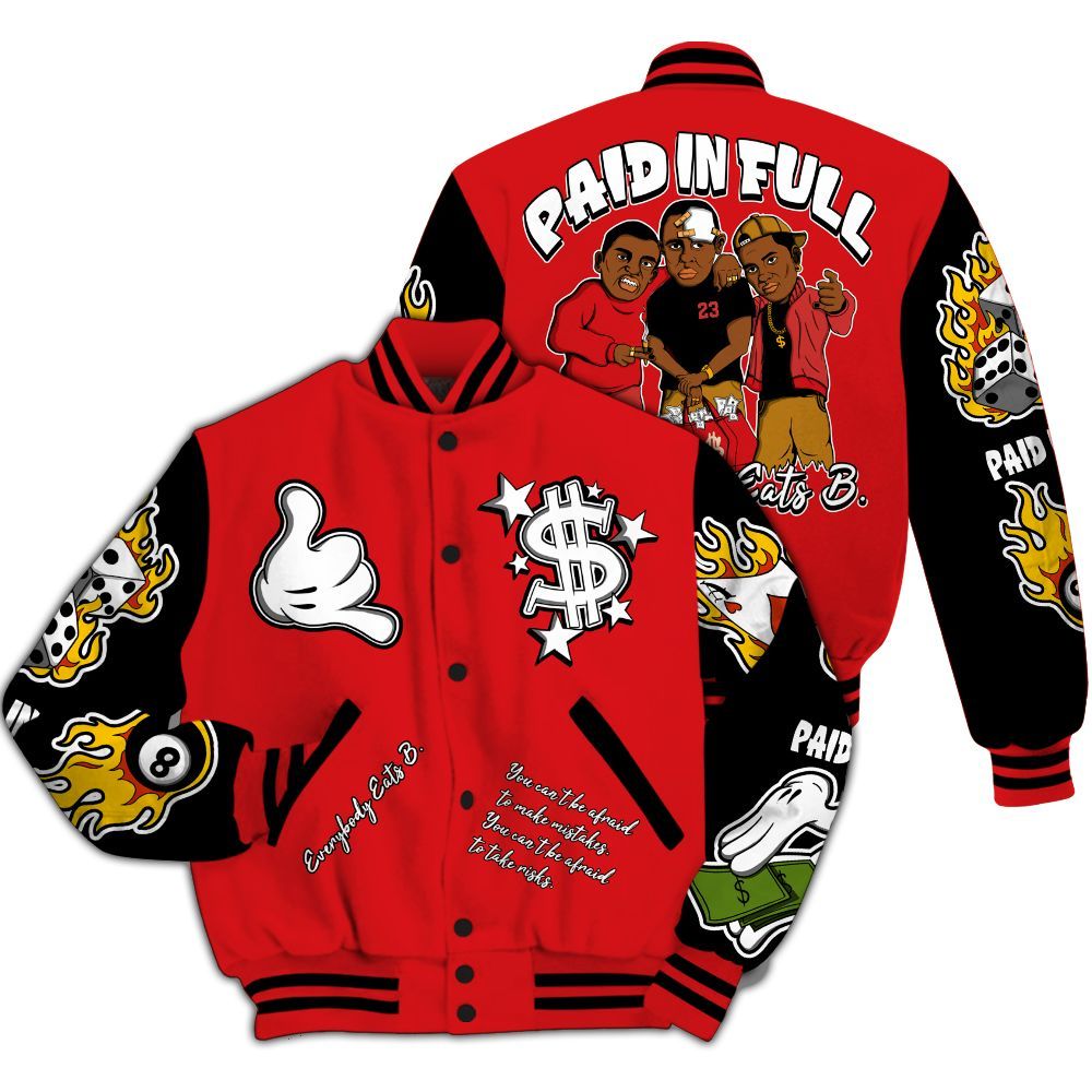 Varsity Jacket To Match Scoot Zeros Retro Portland - Everybody Paid In Full Graphic All Over Print