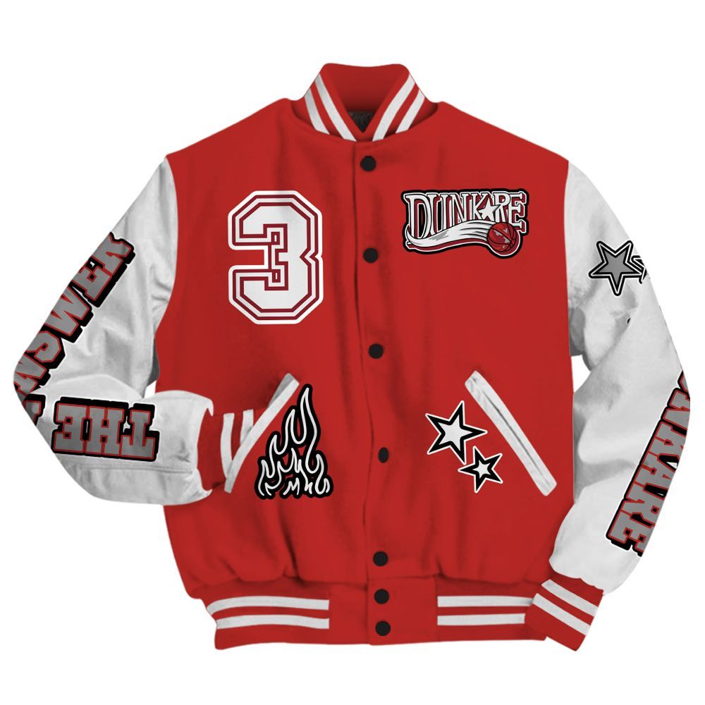 Varsity Jacket To Match Bred Reimagined 4s - Allen Answer Skeleton All Over Print