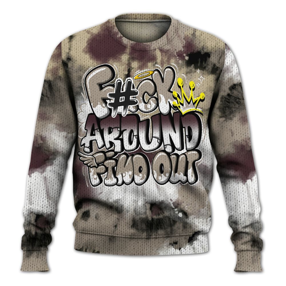 Knitted Sweater To Match AMM Retro Phantom 4s - Tie Dye FK Around Find Out
