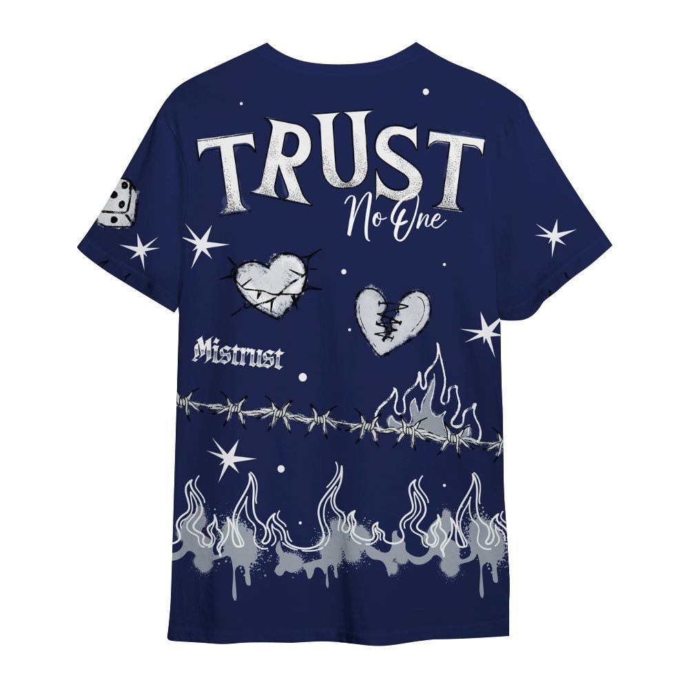Shirt To Match Midnight Navy 11s - Trust No One Snake-Bite Doodle Crayon All Over Print