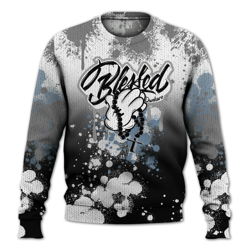 Knitted Sweater To Match Black Chrome 6s - God Blessed Ink Drip