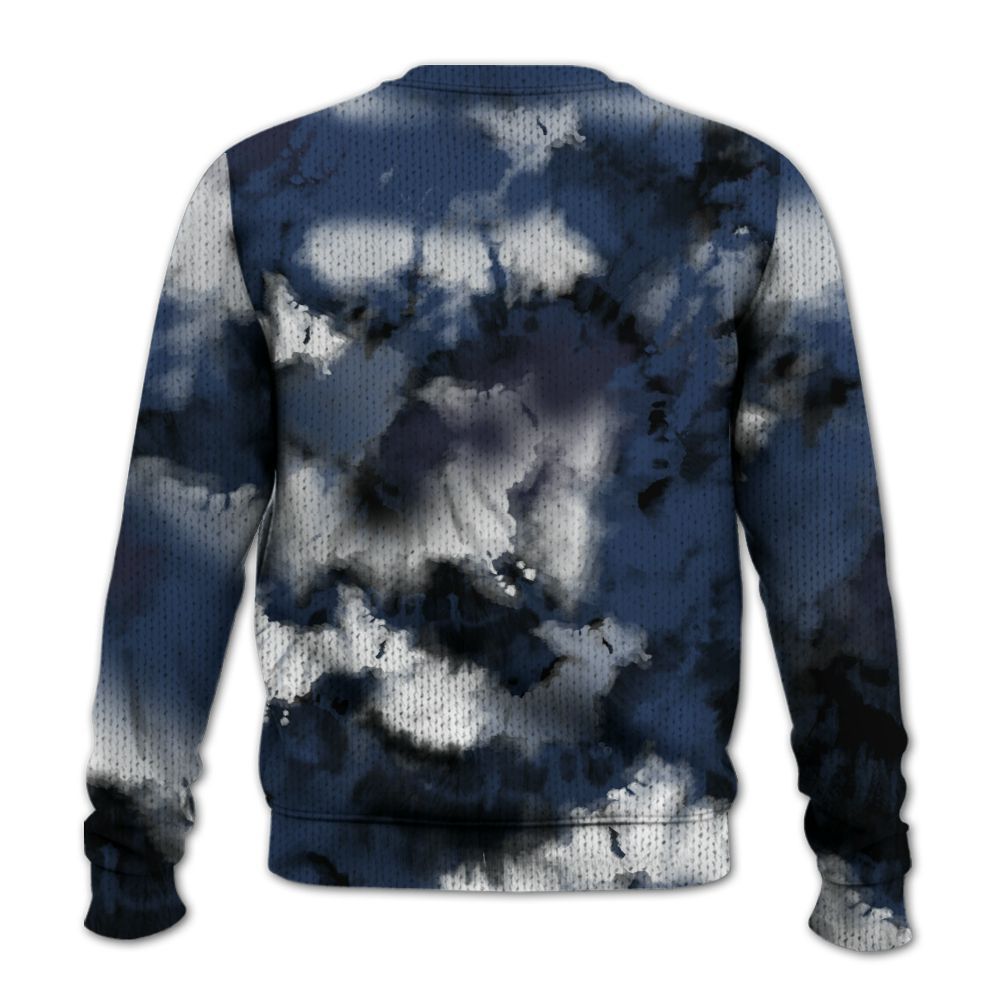 Knitted Sweater To Match Low 85 Metallic Blue 1s - God Blessed Tie Dye