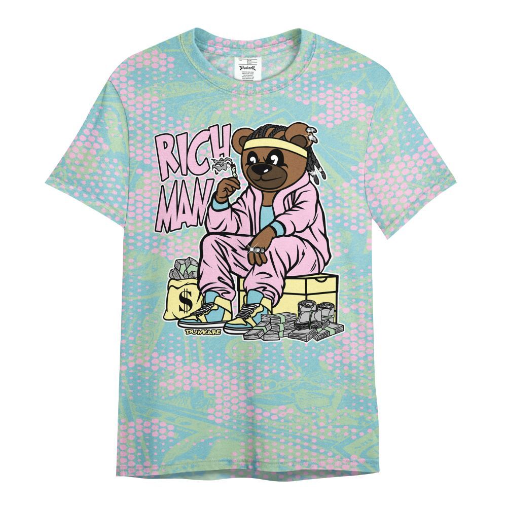 Shirt To Match SB Dunk Low Visty - Rich Man Bear Banknotes Art All Over Print