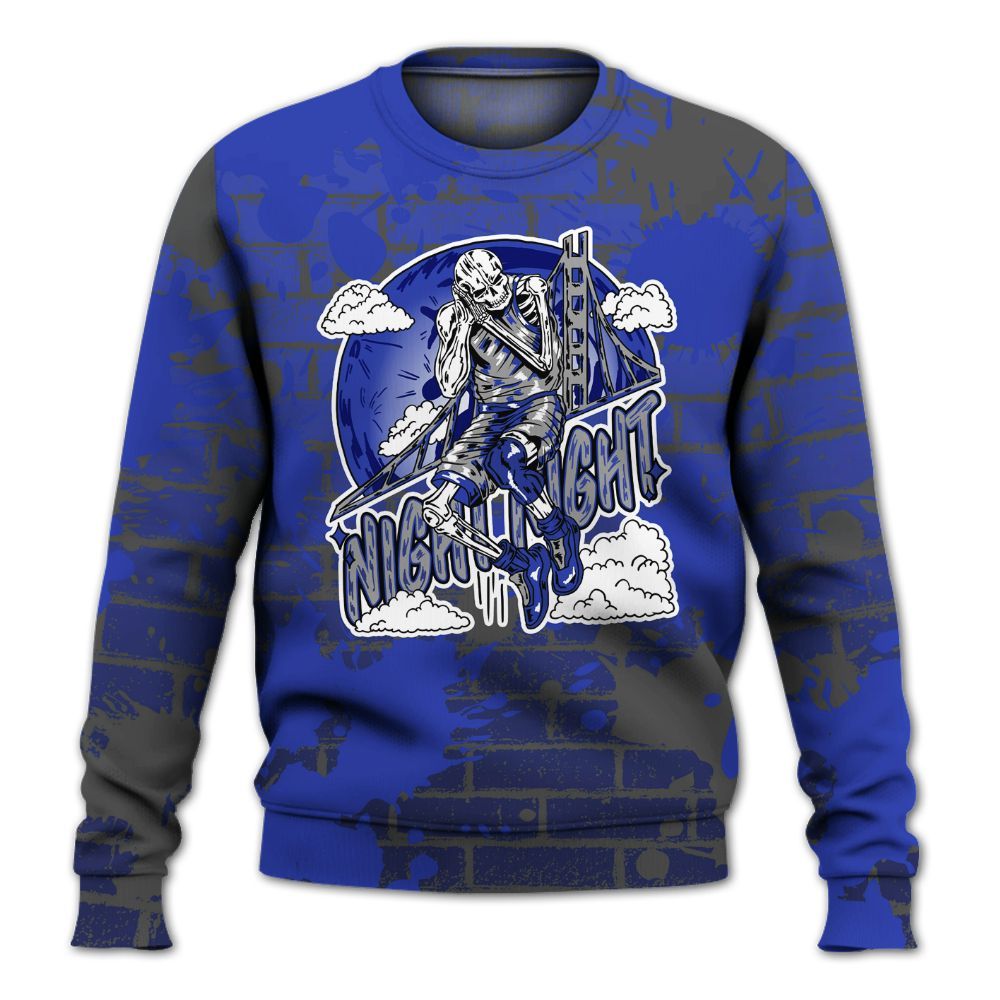 Sweatshirt To Match Air Max Plus Black Racer Blue - Seeya Skeleton Brick All Over Print