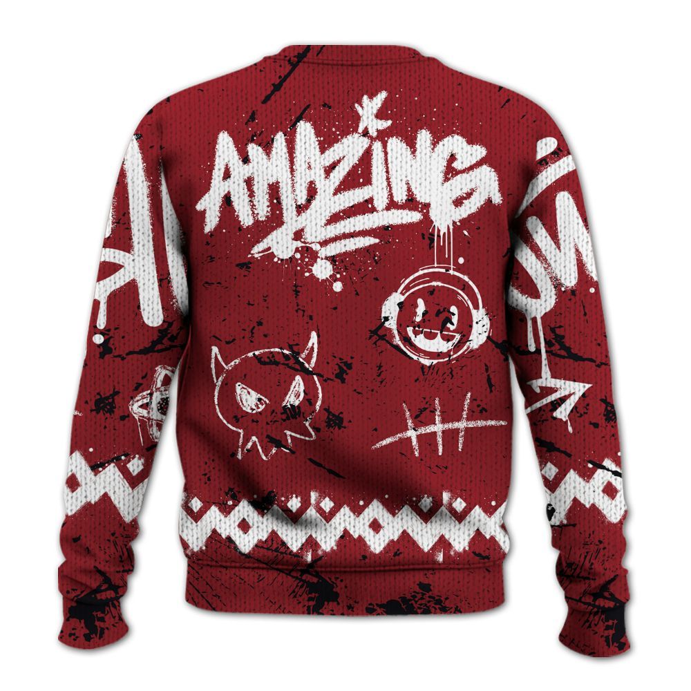 Knitted Sweater To Match High Black Toe Reimagined 1s - Friday Sneaker Crayon