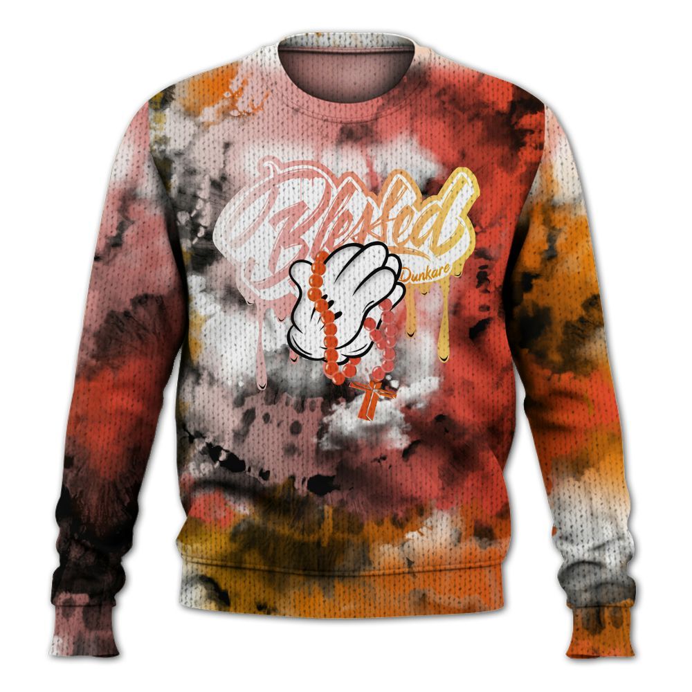 Knitted Sweater To Match Dunk High Candy Corn - God Blessed Tie Dye
