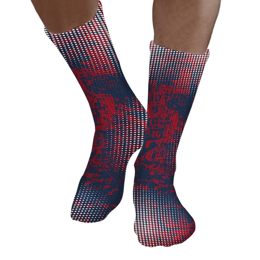 Sock To Match Retro Olympic 6s - Glitch Text Graphic Unisex
