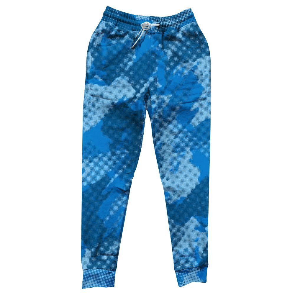 Sweatpant To Match Industrial Blue 4s - Abstract Halftone Graphic All Over Print