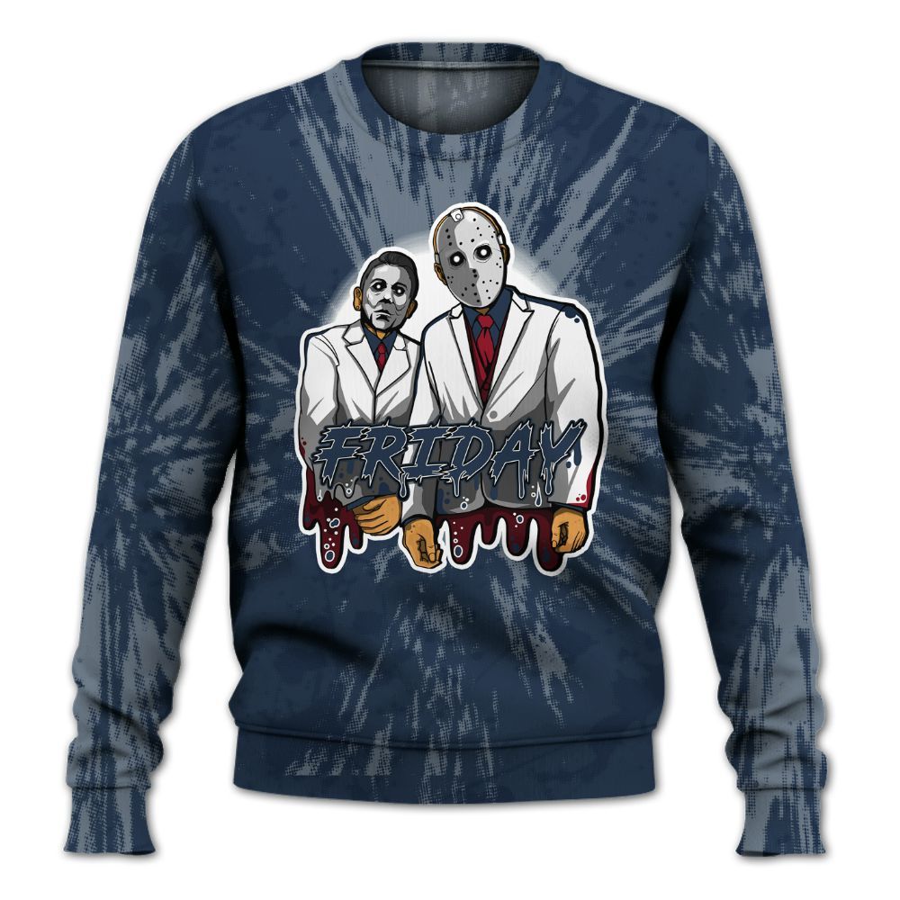 Sweatshirt To Match White Midnight Navy 6s - Friday Halloween Graphic Luxury All Over Print