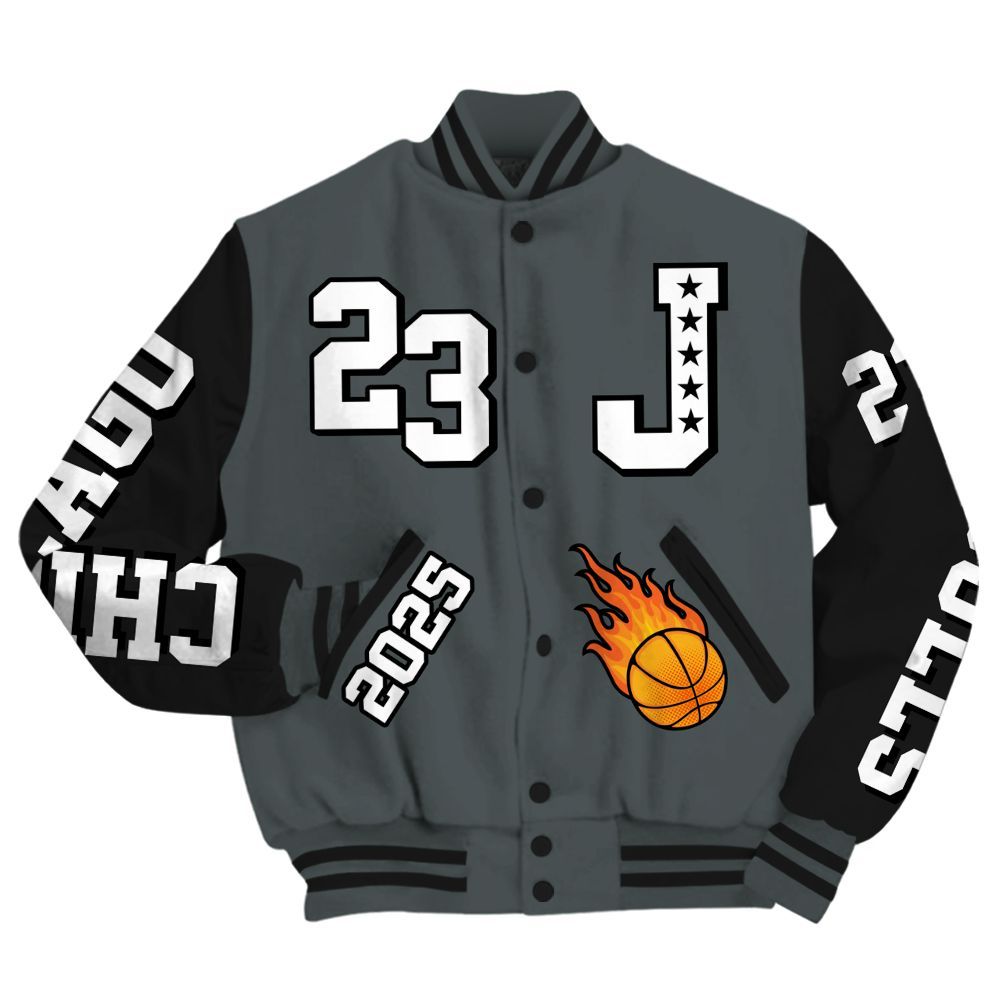 Varsity Jacket To Match Black RM Nigel Sylvester 4s - Chicago 23 Basketball All Over Print