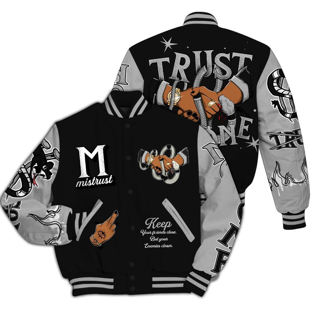 Varsity Jacket To Match NOCTA Black 2s - Trust No One Snake-Bite Street Style All Over Print