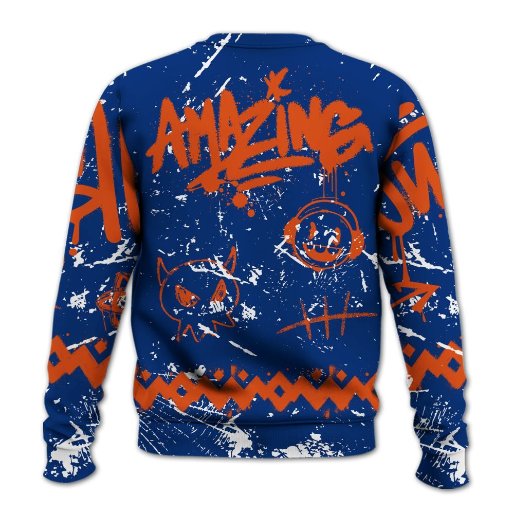Sweatshirt To Match Mid Knicks 1s - Friday Sneaker Crayon All Over Print