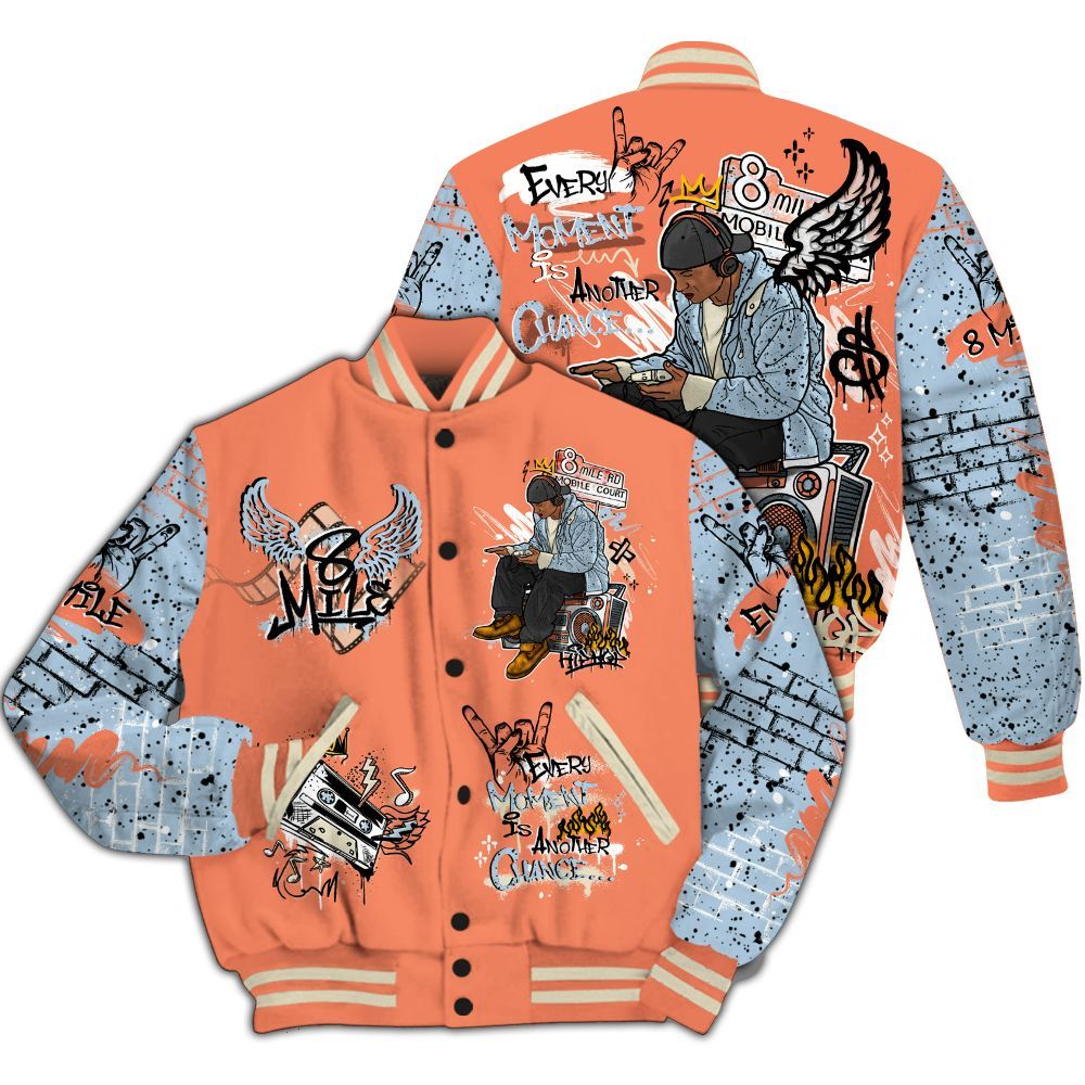 Varsity Jacket To Match Dunk Low Strawberry Waffle - 8Mile Movie Graffiti All Over Print