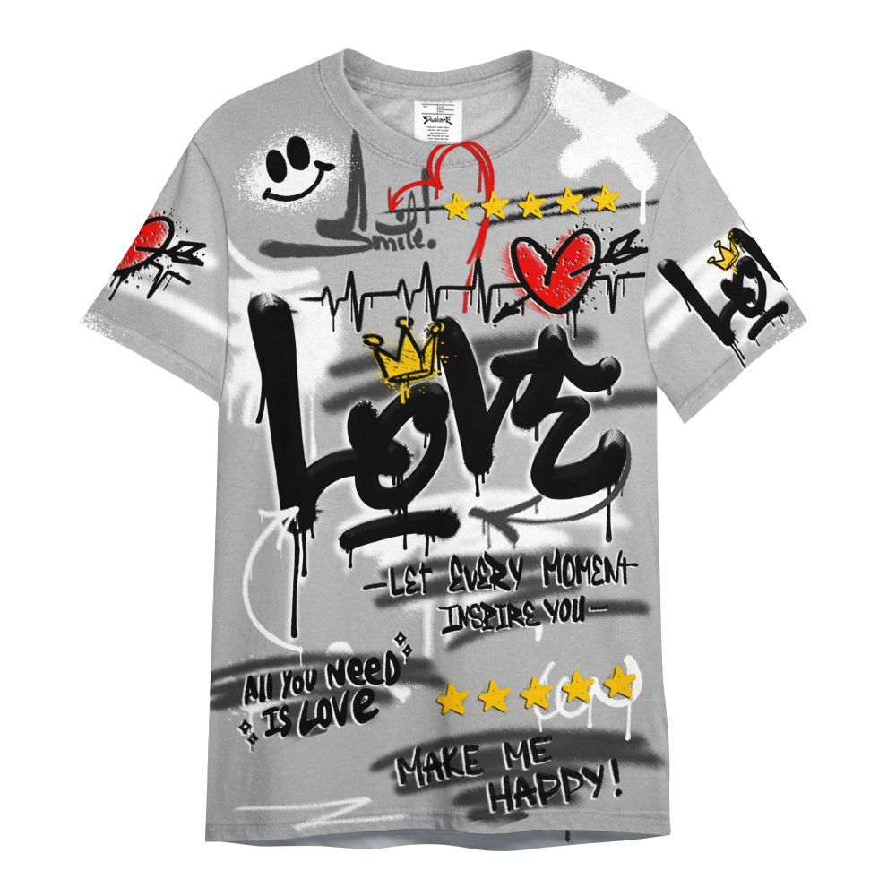 Shirt To Match NOCTA Black 2s - Happy Love Beats Graffiti Streetwear All Over Print