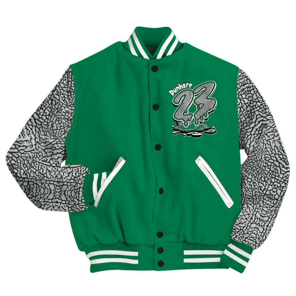 Varsity Jacket To Match Pine Green 3s - Custom Name 23 Drip All Over Print