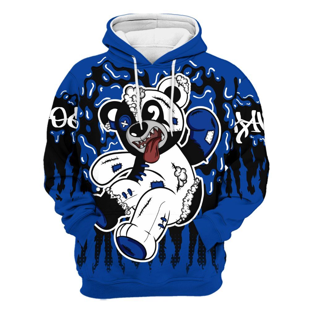 Hoodie To Match Hyper Royal 12s - Havok Bear Dripping All Over Print
