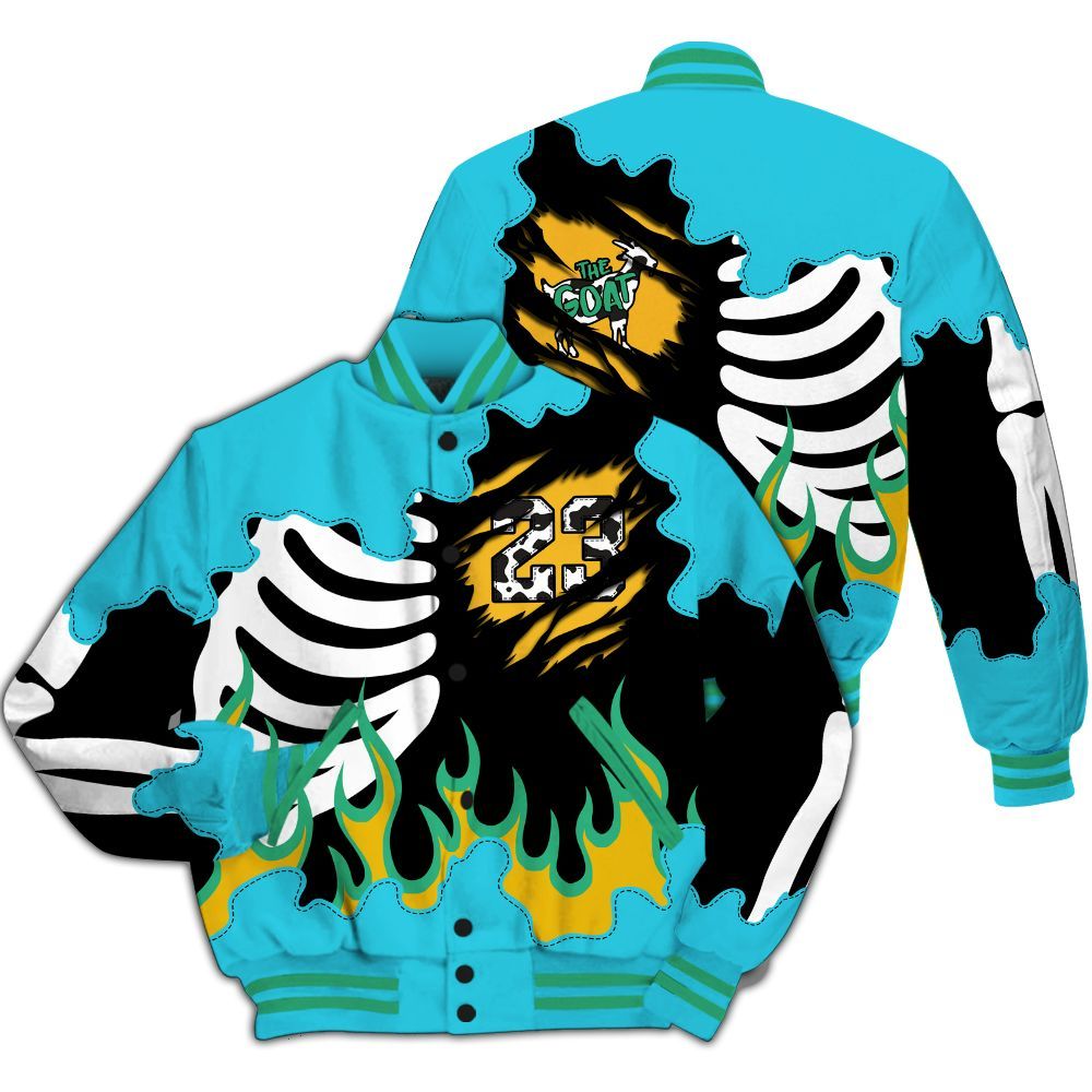Varsity Jacket To Match Dunk Chunky Dunky - Burning Skeleton 23 G.O.A.T All Over Print
