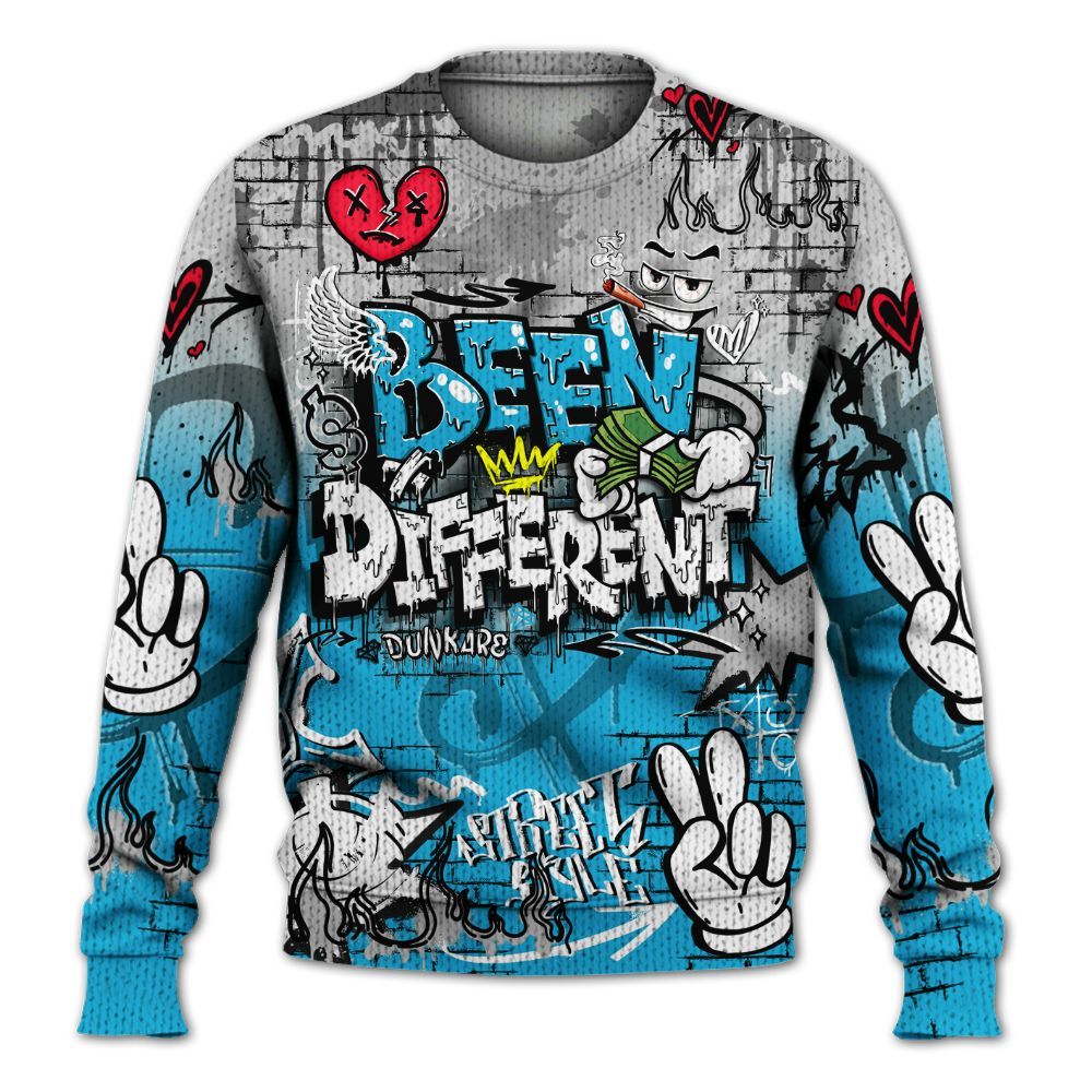 Sweater To Match Black University Blue 2026 14s - Been Dif2erent Drip Graffiti Graphic