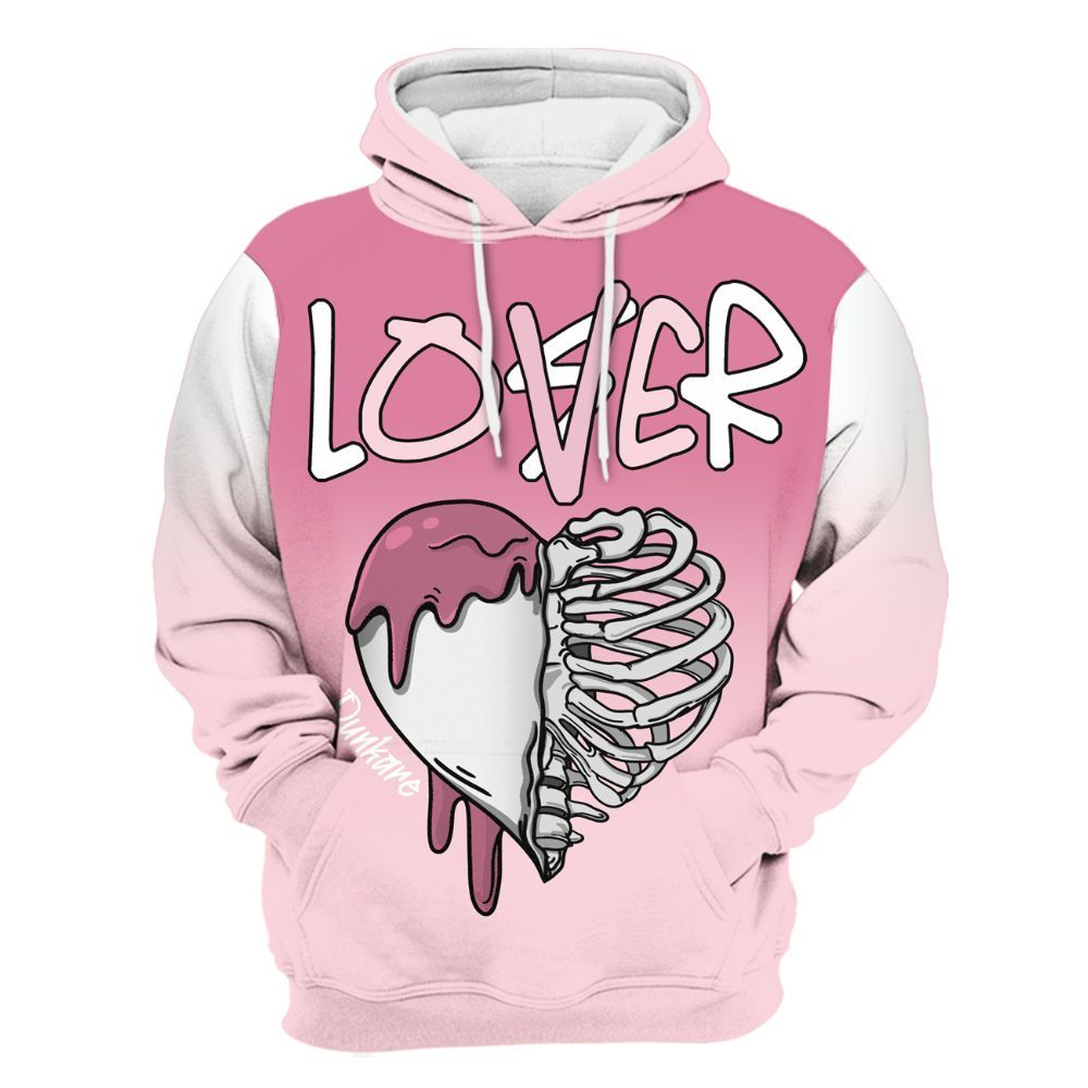 Hoodie To Match GS Pearl Pink 12s Shirt, Loser Lover Dripping All Over Print