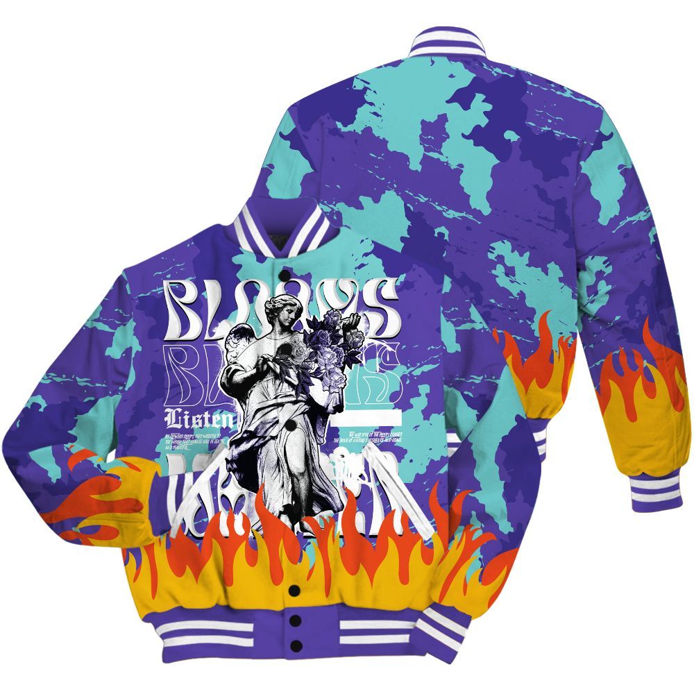Varsity Jacket To Match Low Hornets 1s - Blooms Whisper Retro All Over Print