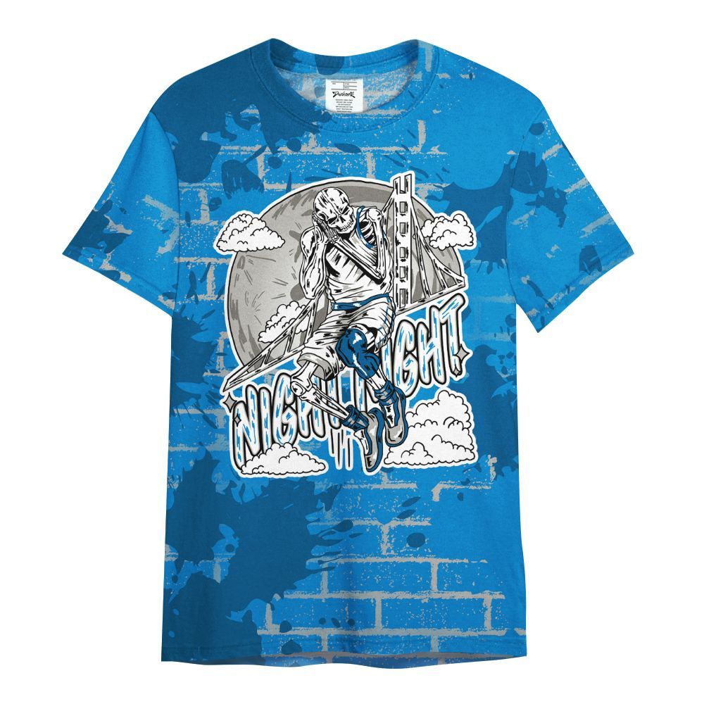 Shirt To Match Military Blue 4s - Seeya Skeleton Brick All Over Print