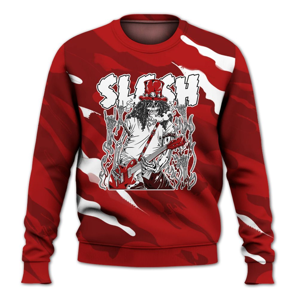 Sweatshirt To Match Red Taxi 12s - Slash Skeleton Colored All Over Print
